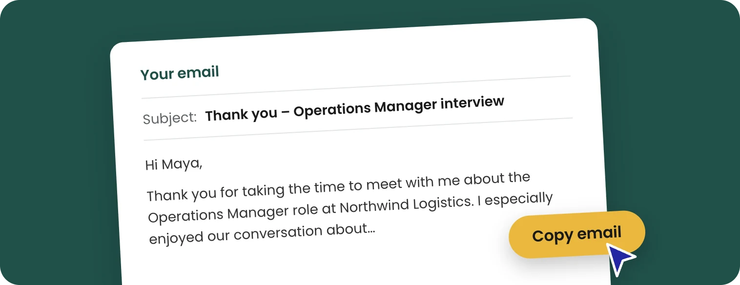 Thank You Email After Interview Generator
